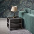 Heritage Lamp Table - Square - Dark Velvet Birch High Gloss