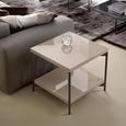 Claire Lamp Table - Square - Pearl Line Eco Veneer High Gloss and Black