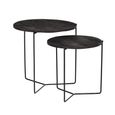 Mason Side Table - Round - 2 Tier - Black - Wooden