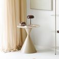 Annecy Side Table - Round - Hourglass Base - Sand - Ceramic and Metal