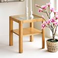 Lourmarin Side Table - Square - Natural - Glass and Oak
