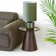 Orvieto Side Table - Round - Dark Brown - Rippled Glass and Wood