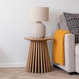 Osaka Oak Side Table - Round - Slatted Base - Natural