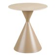 Annecy Side Table - Round - Hourglass Base - Sand - Ceramic and Metal
