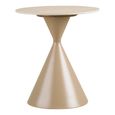 Annecy Side Table - Round - Hourglass Base - Sand - Ceramic and Metal