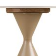 Annecy Side Table - Round - Hourglass Base - Sand - Ceramic and Metal