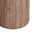 Athens Side Table - Round - Fluted Base - White and Brown - Ceramic and Wooden