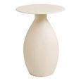 Calais Side Table - Round - Off White - Enamel and Metal