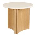 Motril Side Table - Round - White and Natural