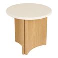 Motril Side Table - Round - White and Natural