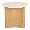 Motril Side Table - Round - White and Natural