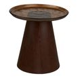 Orvieto Side Table - Round - Dark Brown - Rippled Glass and Wood