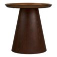 Orvieto Side Table - Round - Dark Brown - Rippled Glass and Wood