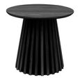 Osaka Oak Side Table - Round - Slatted Base - Black