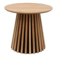 Osaka Oak Side Table - Round - Slatted Base - Natural