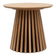 Osaka Oak Side Table - Round - Slatted Base - Natural