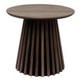 Osaka Oak Side Table - Round - Slatted Base - Smoked