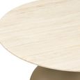 Pienza Side Table - Round - Khaki - Tempered Glass and Metal