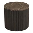 Rota Side Table - Round - Fluted Base - Dark Brown - Marble Look