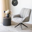 Rota Side Table - Round - Fluted Base - Dark Brown - Marble Look