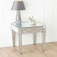 Clearance - Honeycomb Side Table - 1 Drawer - Square - Mirrored