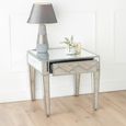 Clearance - Honeycomb Side Table - 1 Drawer - Square - Mirrored