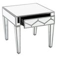 Clearance - Honeycomb Side Table - 1 Drawer - Square - Mirrored