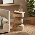 Leo Paulownia Side Table - Round - Natural - Wooden