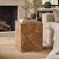 Puzzle Cube Side Table - Square - Natural - Teak Wood