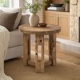 Side Table - Round - Open Frame Base - Brown - Recycled Wood