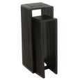 Cubic Side Table - 2 Tier - Slatted - Black - Recycle Teak Wood