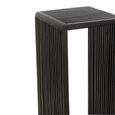 Cubic Side Table - 2 Tier - Slatted - Black - Recycle Teak Wood