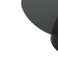 Side Table - Abstract - Sculptural Pedestal Base - Smoked and Black - Glass Top