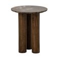 Side Table - Round - Brown - Sculptural Base - Marble and Wooden