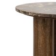 Side Table - Round - Brown - Sculptural Base - Marble and Wooden