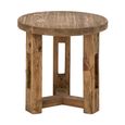Side Table - Round - Open Frame Base - Brown - Recycled Wood