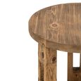 Side Table - Round - Open Frame Base - Brown - Recycled Wood