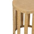 Side Table - Round - Slatted Base - Gold - Aluminium