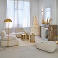 Side Table - Round - Slatted Base - Gold - Aluminium