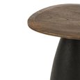 Side Table - Set of 2 - Abstract - Pedestal Bases - Dark Brown and Black - Mango Wood