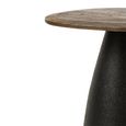 Side Table - Set of 2 - Abstract - Pedestal Bases - Dark Brown and Black - Mango Wood