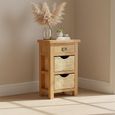 Clearance - Salisbury Premium Telephone Table - 1 Drawer - with Baskets - Oak - FSS17490