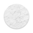 Clearance - Isabella Grey Side Table - Round Fluted - White Marble Top - FSS17480