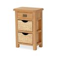 Clearance - Salisbury Premium Telephone Table - 1 Drawer - with Baskets - Oak - FSS17491