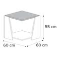 Fidia Italian Side Table - Square - Fluted - Emperador Taupe - Marquinia Marble Effect Top