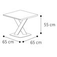 Krystal Italian Square Side Table - Medblue Birch Gloss - Wooden and Metal