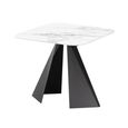 Krystal Italian Square Side Table - Tent Base - Ceramic and Metal