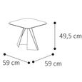 Krystal Italian Square Side Table - Tent Base - Ceramic and Metal
