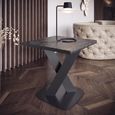 Krystal Italian Square Side Table - Medblue Birch Gloss - Wooden and Metal