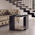 Zenith Italian Square Side Table - Thunder Night and Black - Ceramic Top
